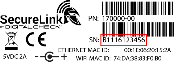 Digital Check SecureLink Label