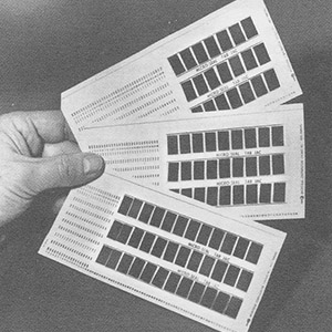 microfilm aperture cards with 36 slots.