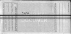 Line scan streaks on check scanner image.