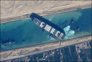Ever Given Suez Canal photo from ISS