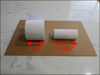 Thermal printer paper size comparison