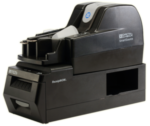 Teller receipt printer with scanner