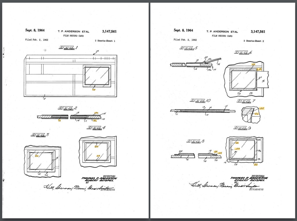 Microseal aperture card patent drawings.